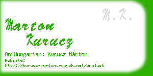 marton kurucz business card
